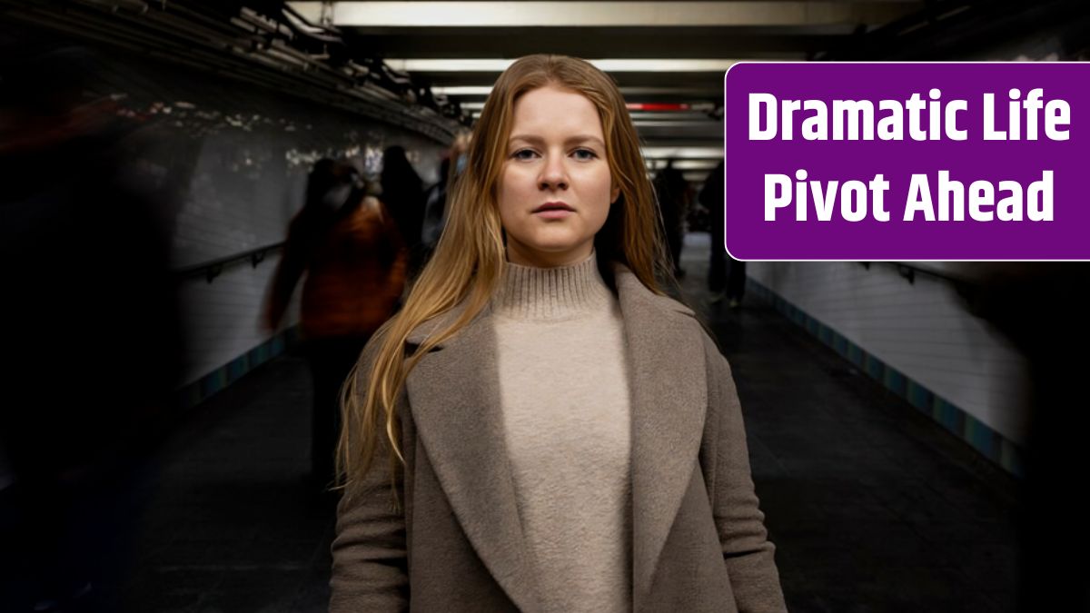 Woman posing while traveling on the city subway.